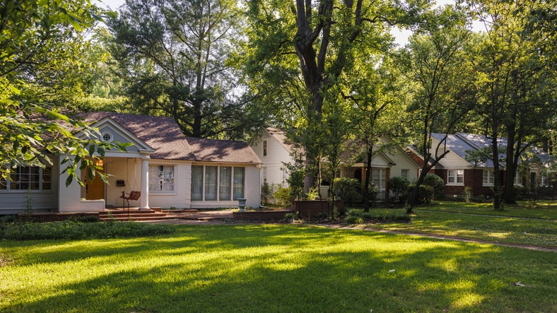 a large lawn in front of a house